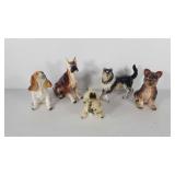 Ceramic dog figures, one marked Walls