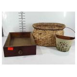 Home decor, apple themed hanging metal planter,