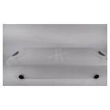 Tote with lid on wheels, good condition