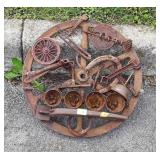 Metal Tramp Art Decor, 17" dia.