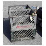 4 Plastic Milk Crates, various Dairy Producers.