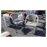 Pair of wrought iron Outdoor chairs, all weather
