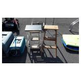 Two older wood Step Ladder project stool