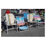 7 Various Folding Lawn Chairs in used condition