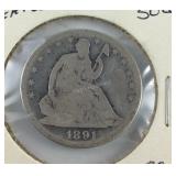 1891 seated liberty half dollar