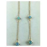 Gold over Sterling silver dangle earrings with