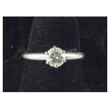 14k white gold and diamond ring size 5.75, tested