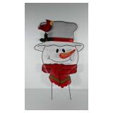 Holiday decor, metal snowman yard decor, 35"