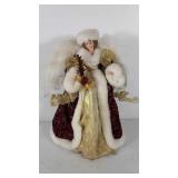 Holiday decor, angel Christmas tree topper, 16.5"