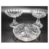 Glassware, includes Heisey "Cherokee rose" 6.5"