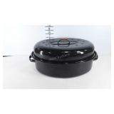 Enamelware roasting pan, 12" × 16"