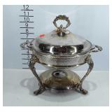 Chafing dish with lid and Fire King dish. Seller