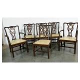 Six Chippendale dining chairs, 4 side and 2