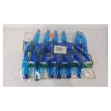 Twelve liquid soap dispensers, with dish washing