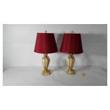 Pair of table lamps, 28"