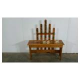 Painted bench, bunnies, 19" to seat