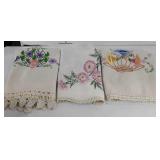 Embroidered table runners, large group