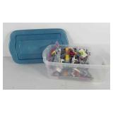Legos in 6.5 quart Rubbermaid tote with lid