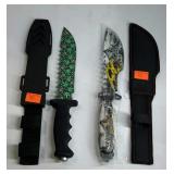 Knives, skull and hemp and wolf designed