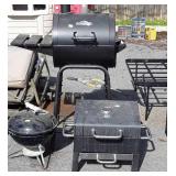 Three Charcoal Grills, one stand 2 table top