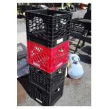 4-Plastic Milk Crates, newer condition
