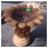 Concrete flower garden Miniature Bird Bath 12dia