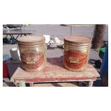 Two Home Rendered Lard Tins, Allentown Pa.