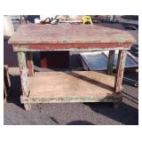 Wood Stand table from Barn, 2 shelf, 38x19x28"