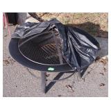 Firepit, mesh dome lid, plastic Storage cover,