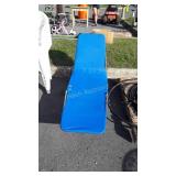 Folding Chaise Lounge, blue breathable mesh
