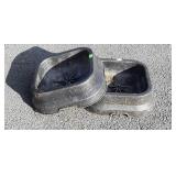 Two Farm Animal Salt Block Pans, Rubbermaid type