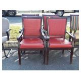 4 Office Lobby Chairs, wood framed, vinyl and