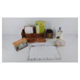Desk top accessories, organizer, pencil holder,