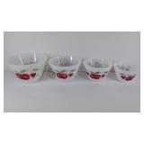 Nesting set of four Fire-King glass mixing bowls,