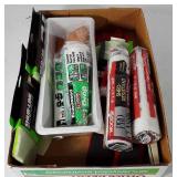 Paint supplies, includes smooth finish brushes,