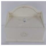 Shabby Chic painted wood toilet paper caddy