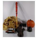 Halloween decor, light does work, costumes,