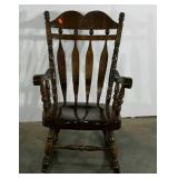 Sturdy rocking chair, 1776 carved detail , age