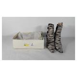 Lord and Taylor black and white zebra ankle