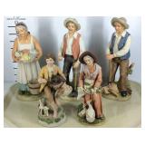 Five porcelain figurines