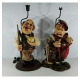 Golfing figurine lamps, they need work, some