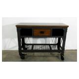 Industrial style cart, 19 x 48 x 37, wheels lock