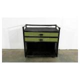 Caned cart, painted, two drawers, might need a