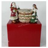 Fitz and Floyd Christmas lodge tidbit dish in box