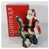 Christmas decor, clothtique Santa claus with box,
