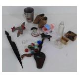 Group of smalls, toy plane marked made in USA,