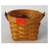 Longaberger basket with protector, signed Mary