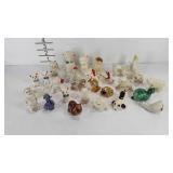 Ceramic animal figurines, a couple salt and