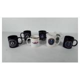 Seven government ceramic coffee mugs, includes