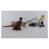 Animal figurines, various materials